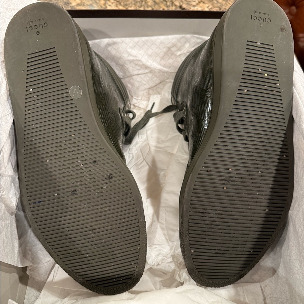 Authentic Gucci Men's Olive Lace-Up Shoes Size 8.0 - Picture 5 of 16